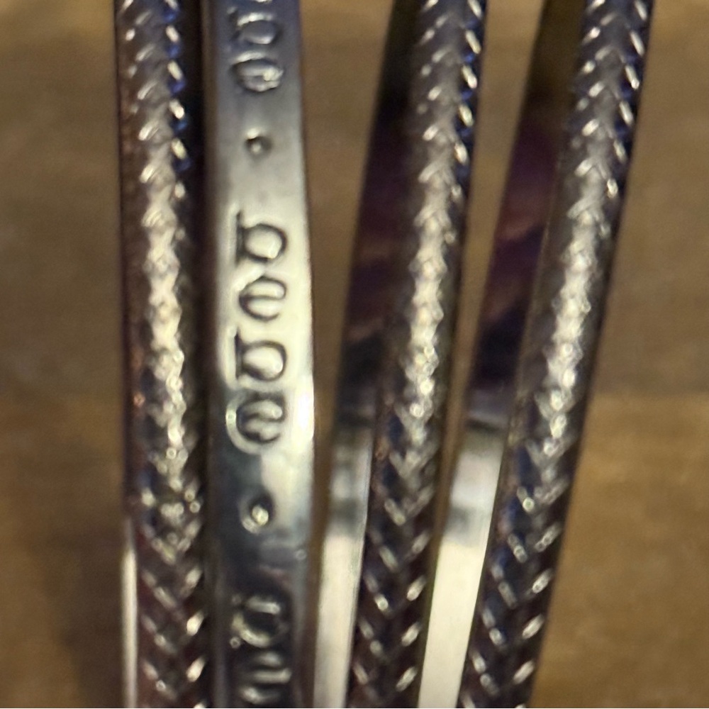 Bebe Silver Tone Bangle Bracelets - image 3